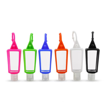 Unique Shaped Empty 30Ml Soft Touch Silicone Plastic Bottle Case For Alcohol Hand Sanitizer Gel Eliquid With Flip Cap And Hook